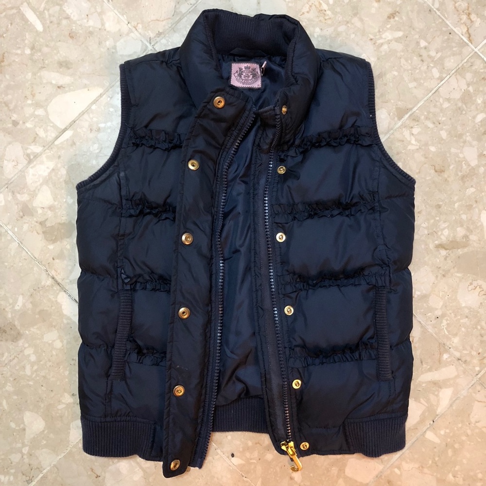 Juicy Couture Girls Navy Puffy Vest  (size 10)